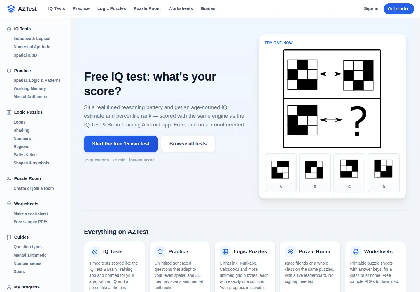 Screenshot of aztest.org