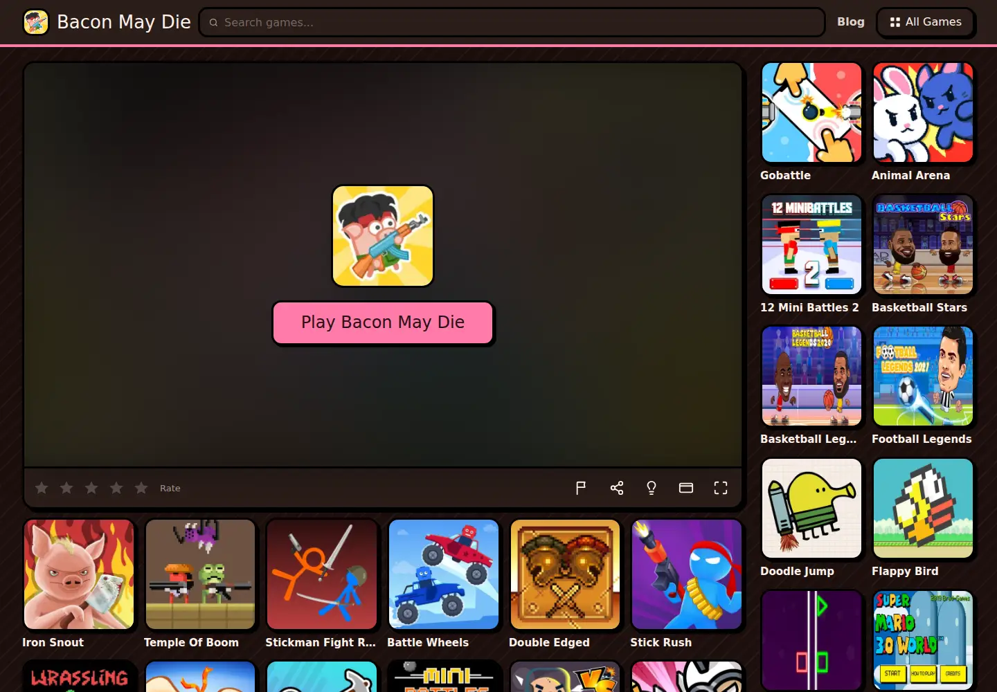 Screenshot of baconmaydie.org
