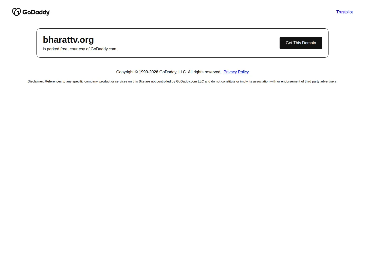 Captured homepage of bharattv.org in the current scan