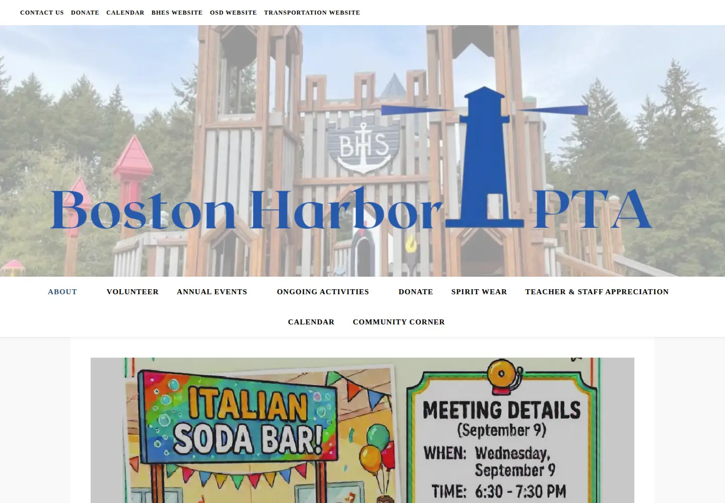 Screenshot of bhspta.org