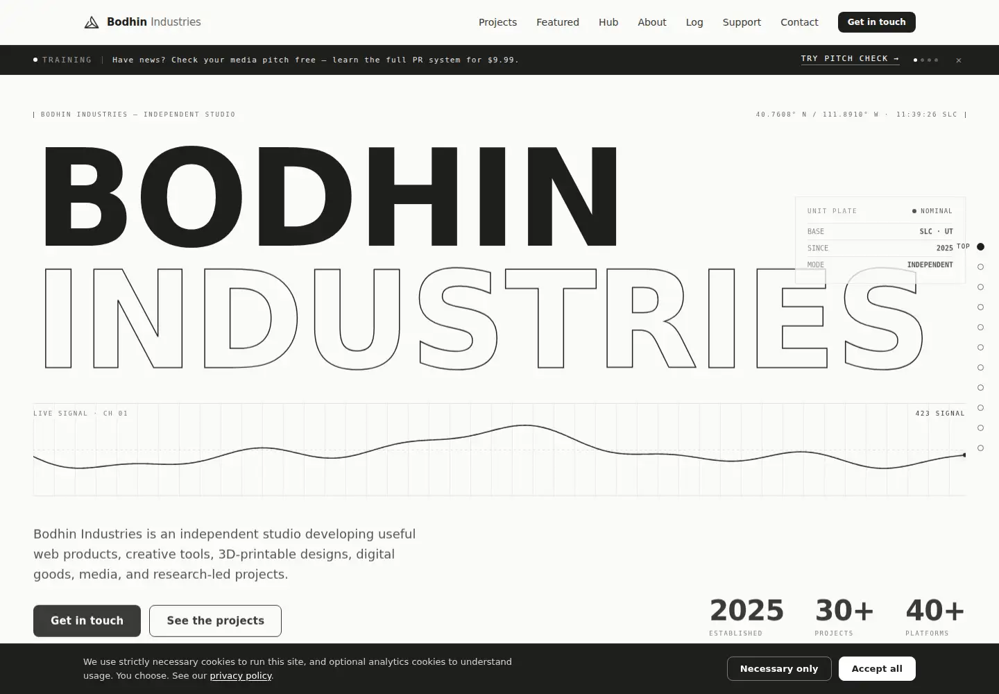 Captured homepage of bodhin.org in the current scan