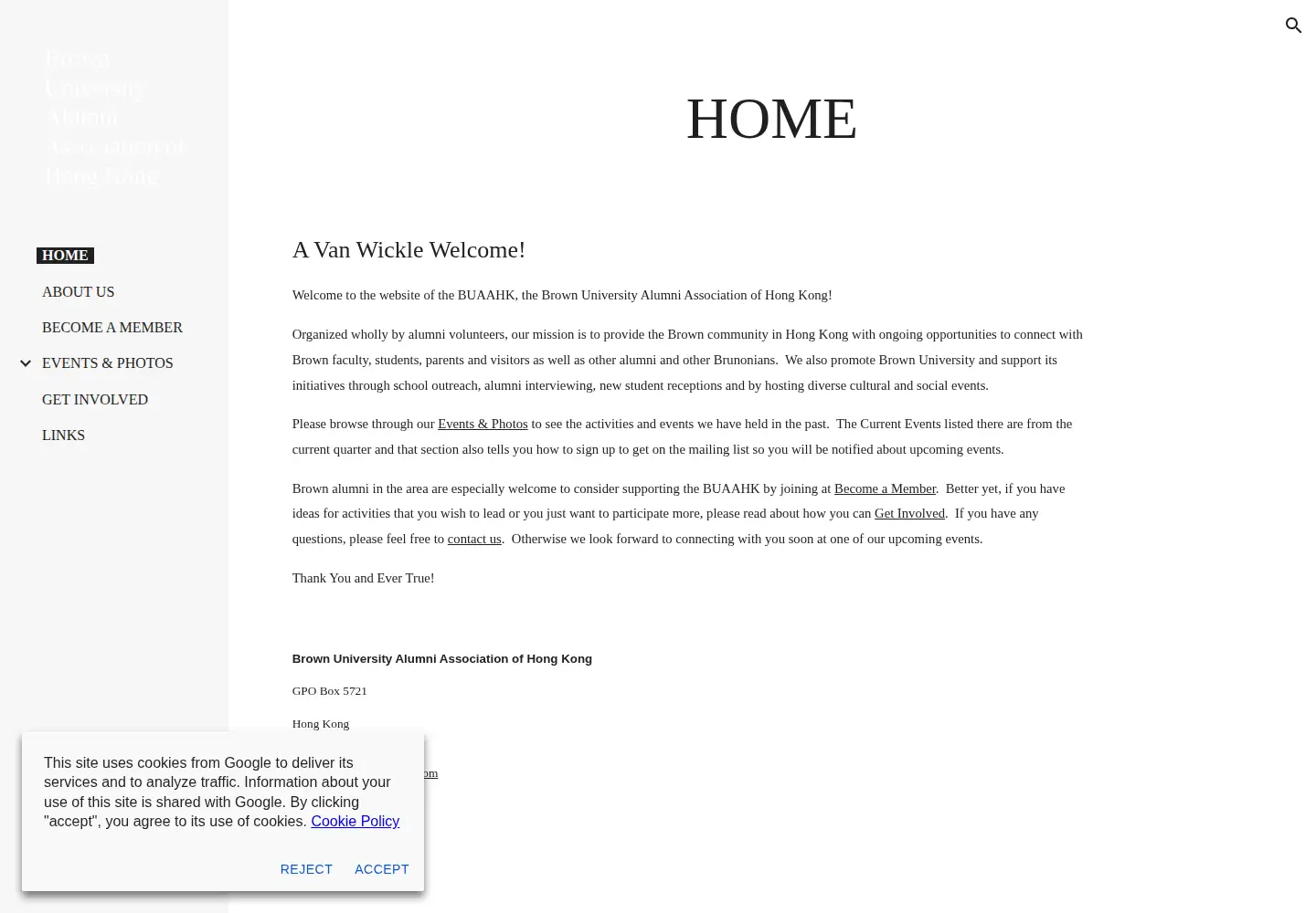 Screenshot of brownhk.org