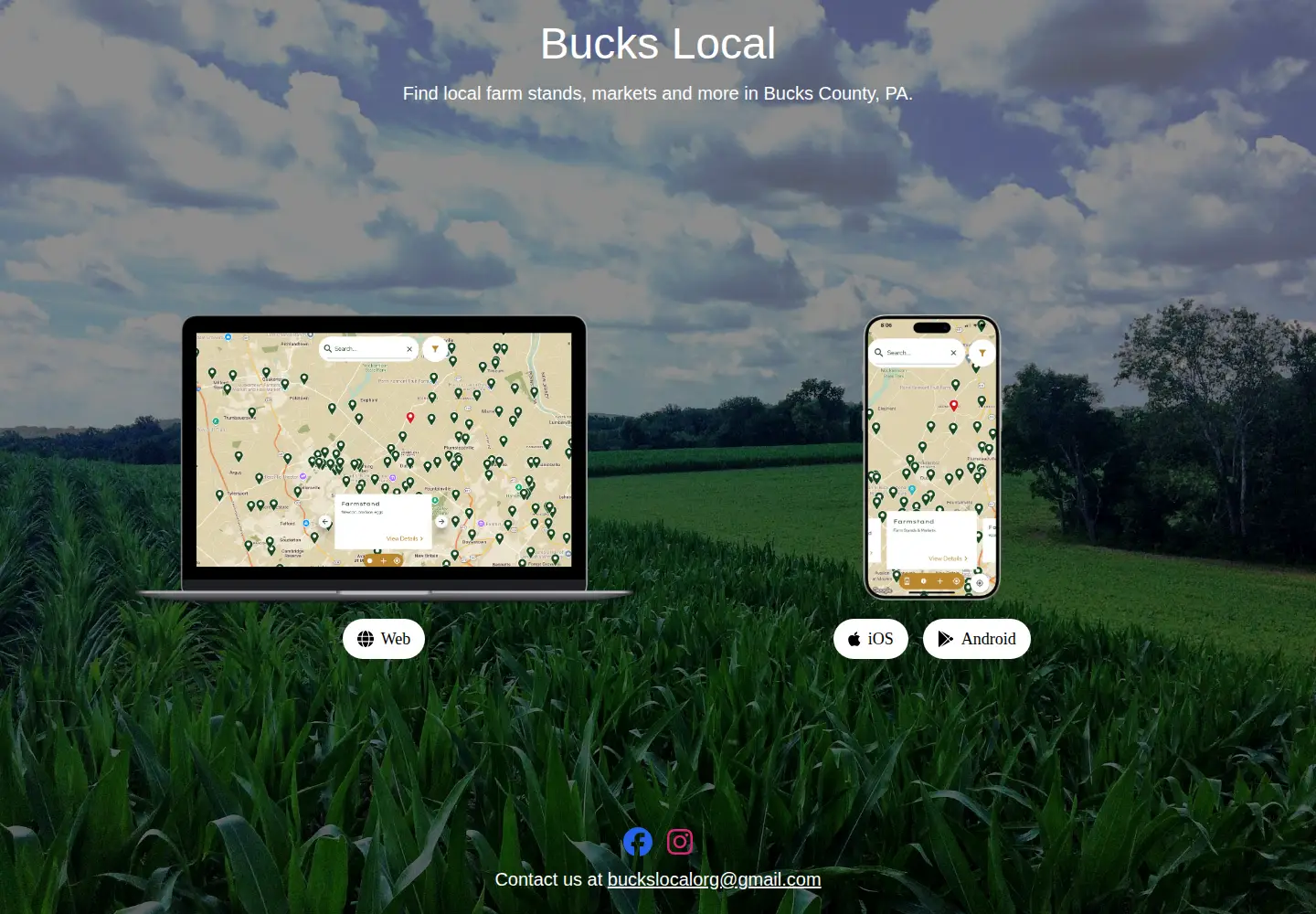 Captured homepage of buckslocal.org in the current scan