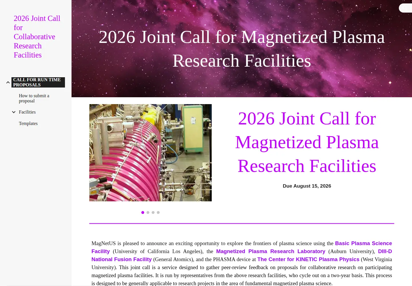 Screenshot of callforruntimeproposals.org