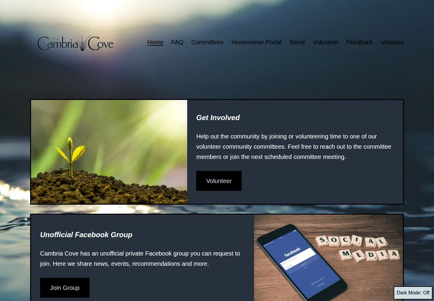 Screenshot of cambriacove.org