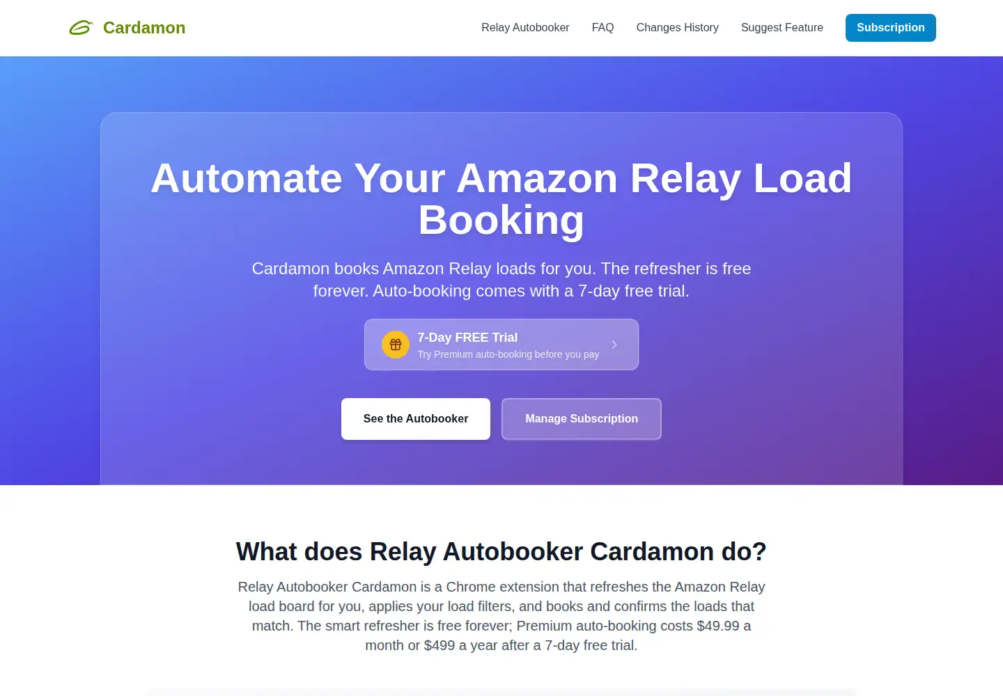 Screenshot of cardamon.org
