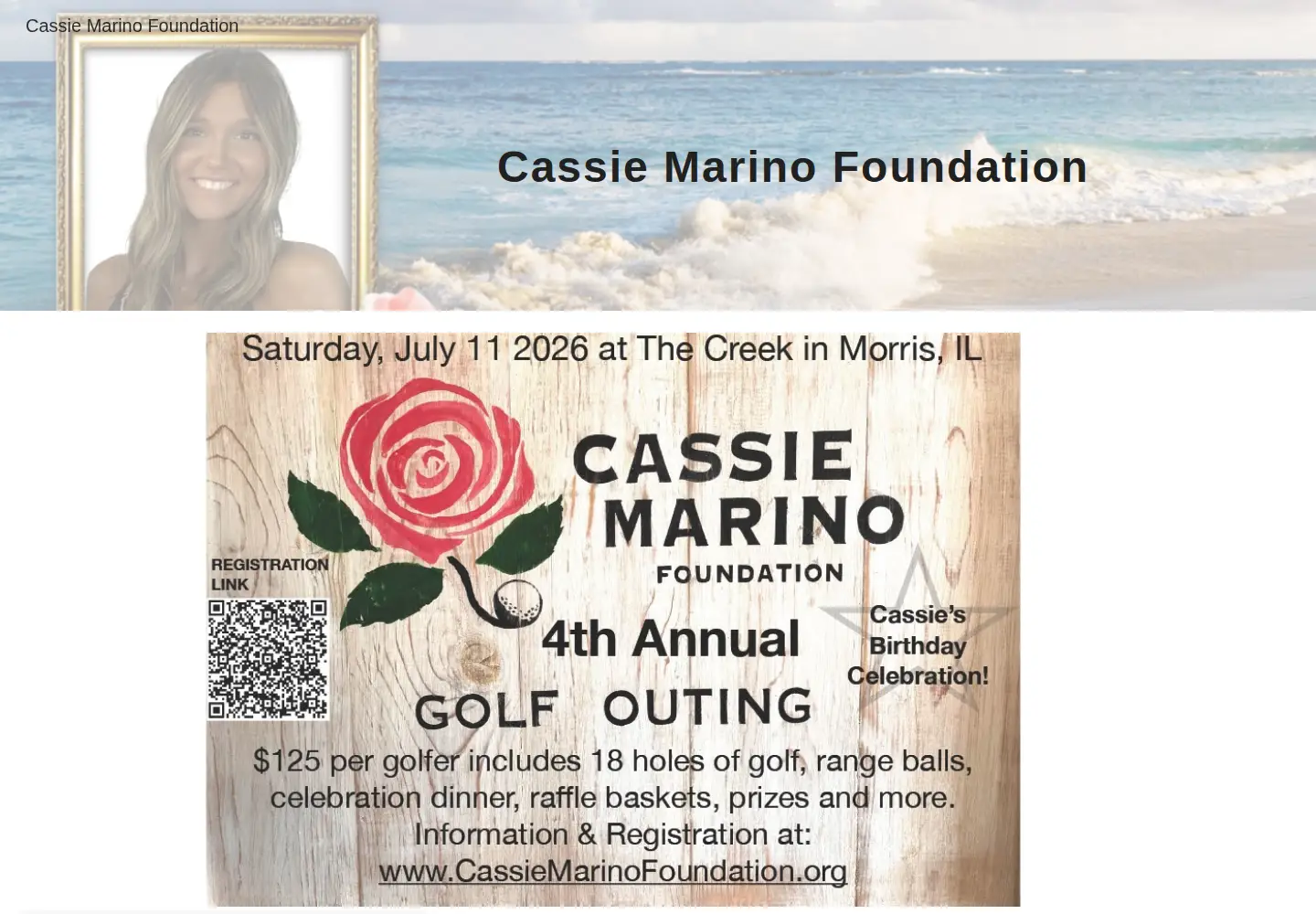 Screenshot of cassiemarinofoundation.org