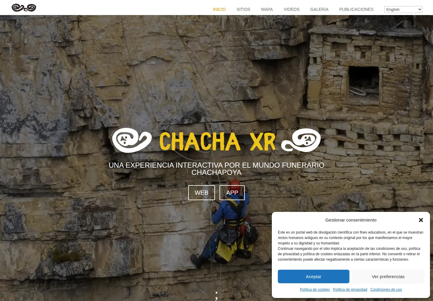 Captured homepage of chachapoya.org in the current scan