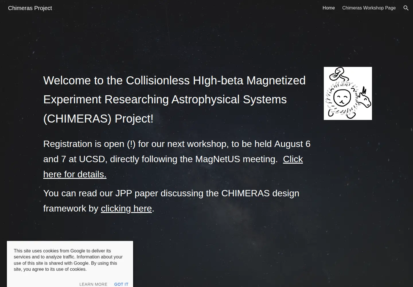 Screenshot of chimerasproject.org