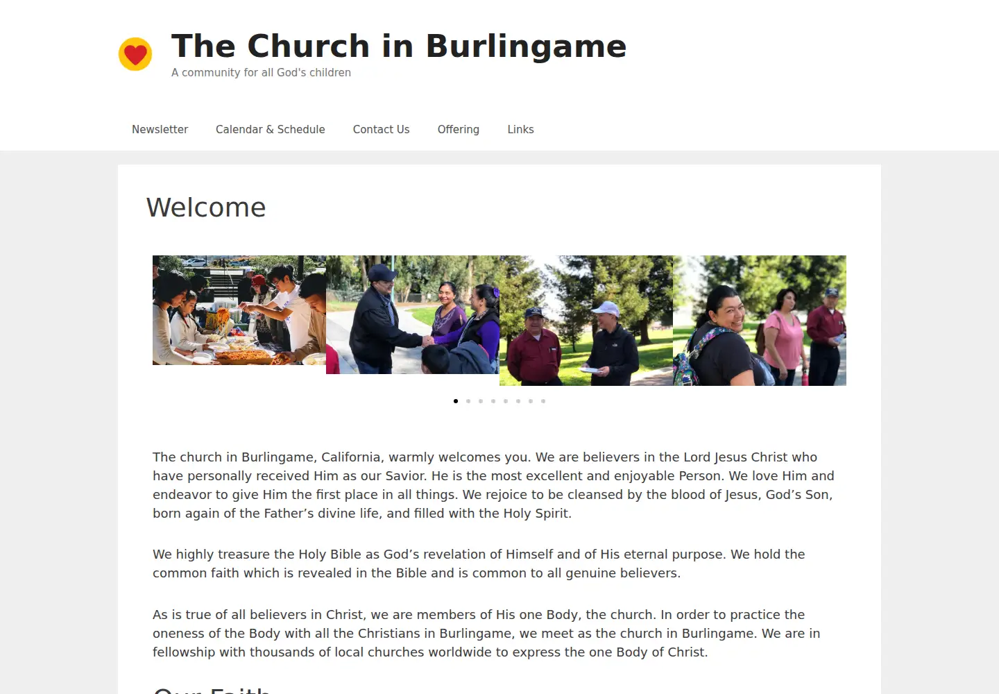 Screenshot of churchinburlingame.org