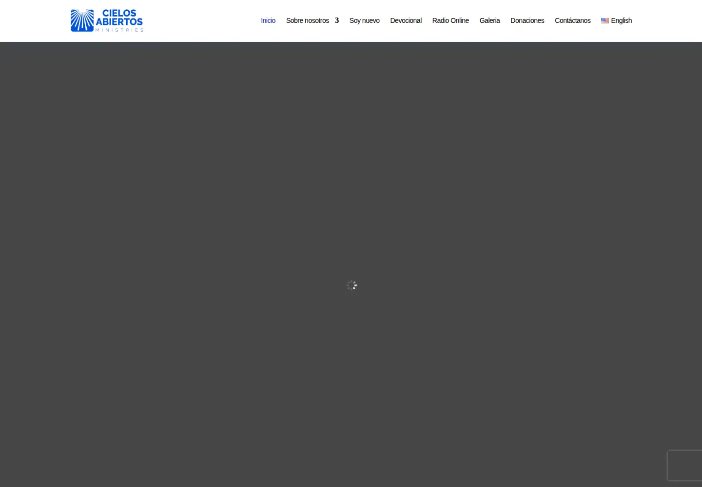 Captured homepage of cielosabiertosministries.org in the current scan