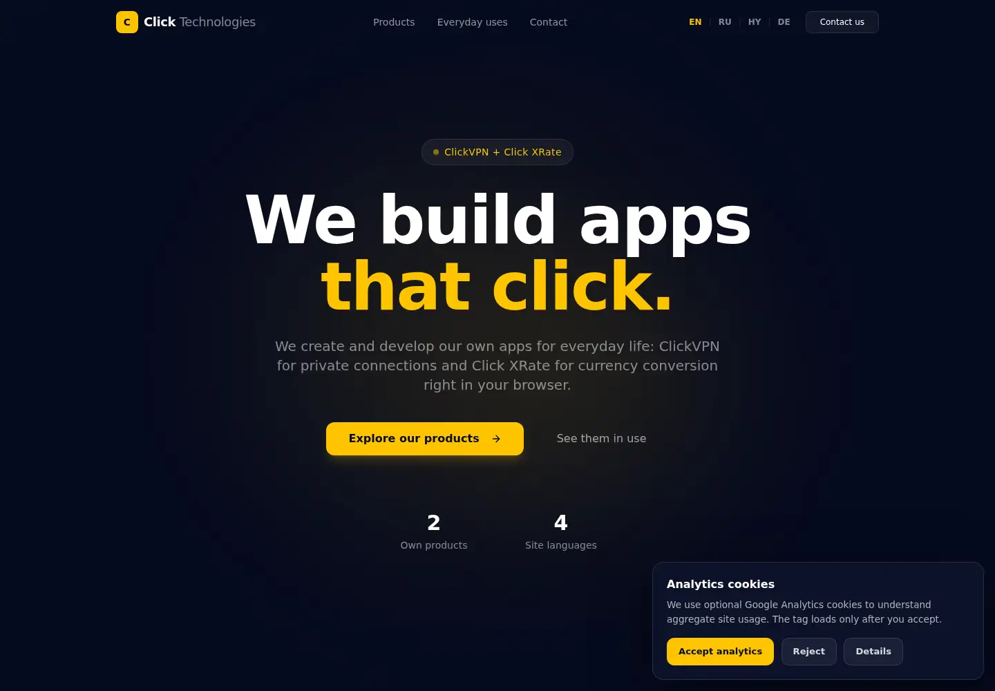 Screenshot of clicktechnologies.org