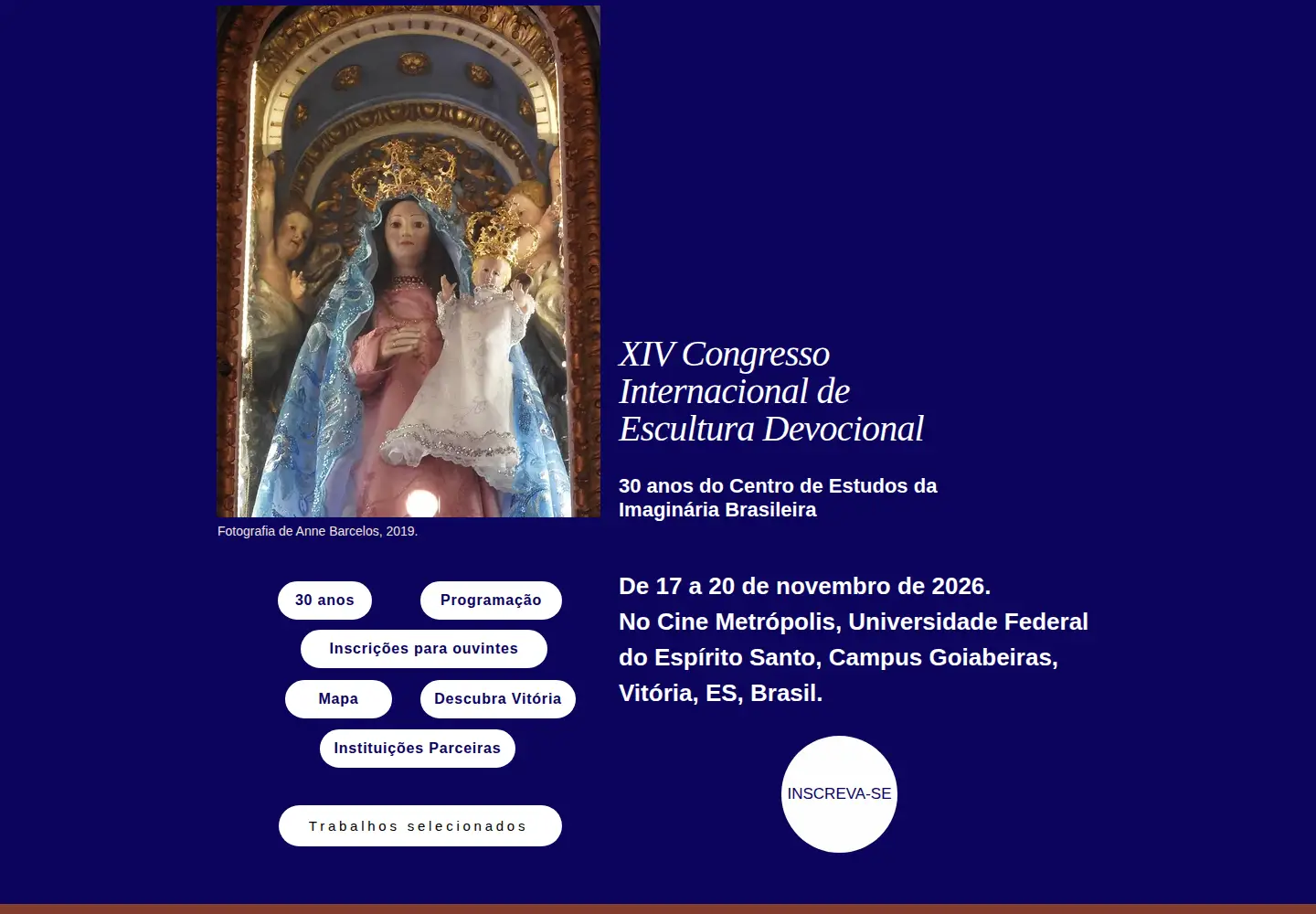 Captured homepage of congressoceib2026.org in the current scan