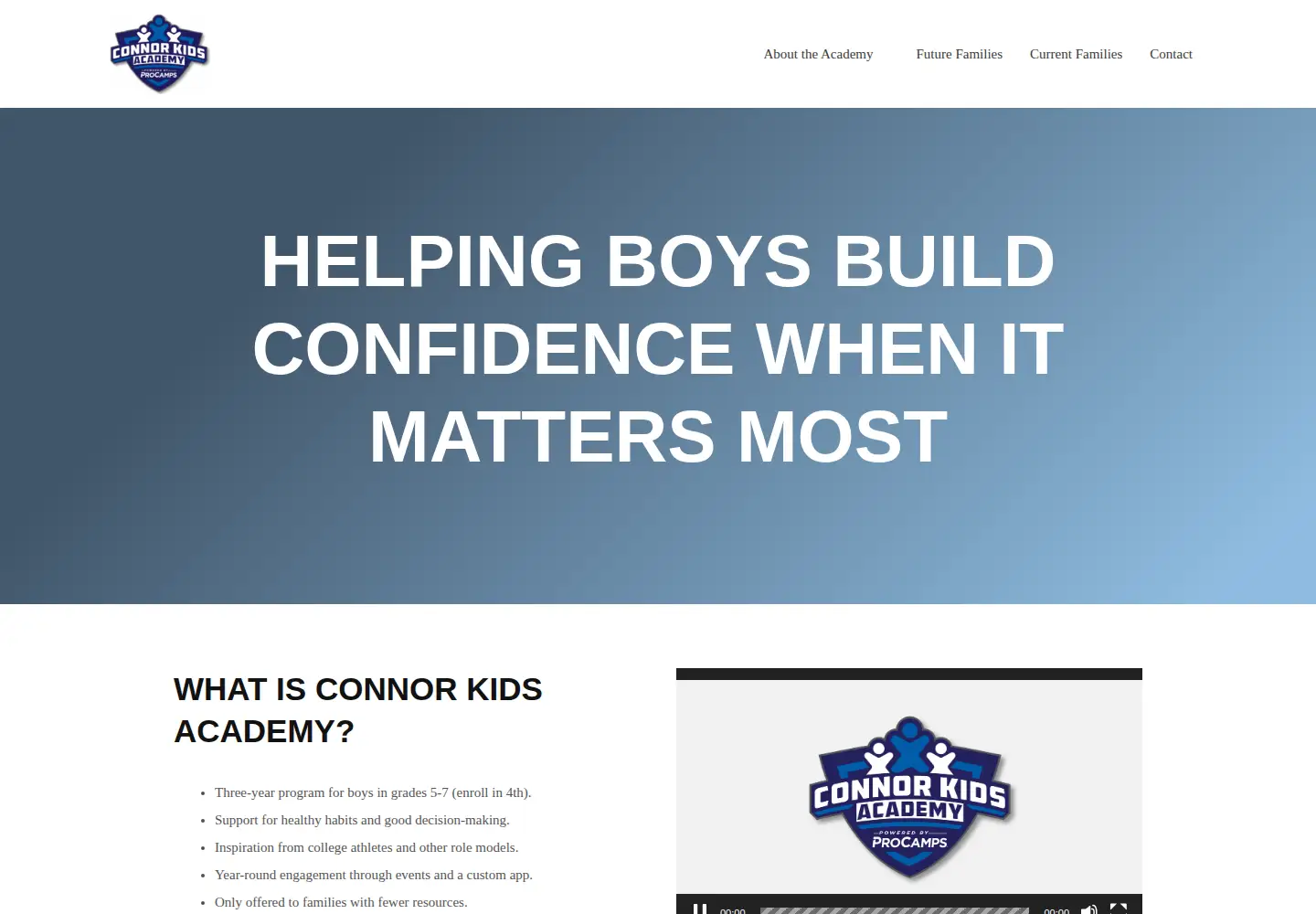 Screenshot of connorkidsacademy.org