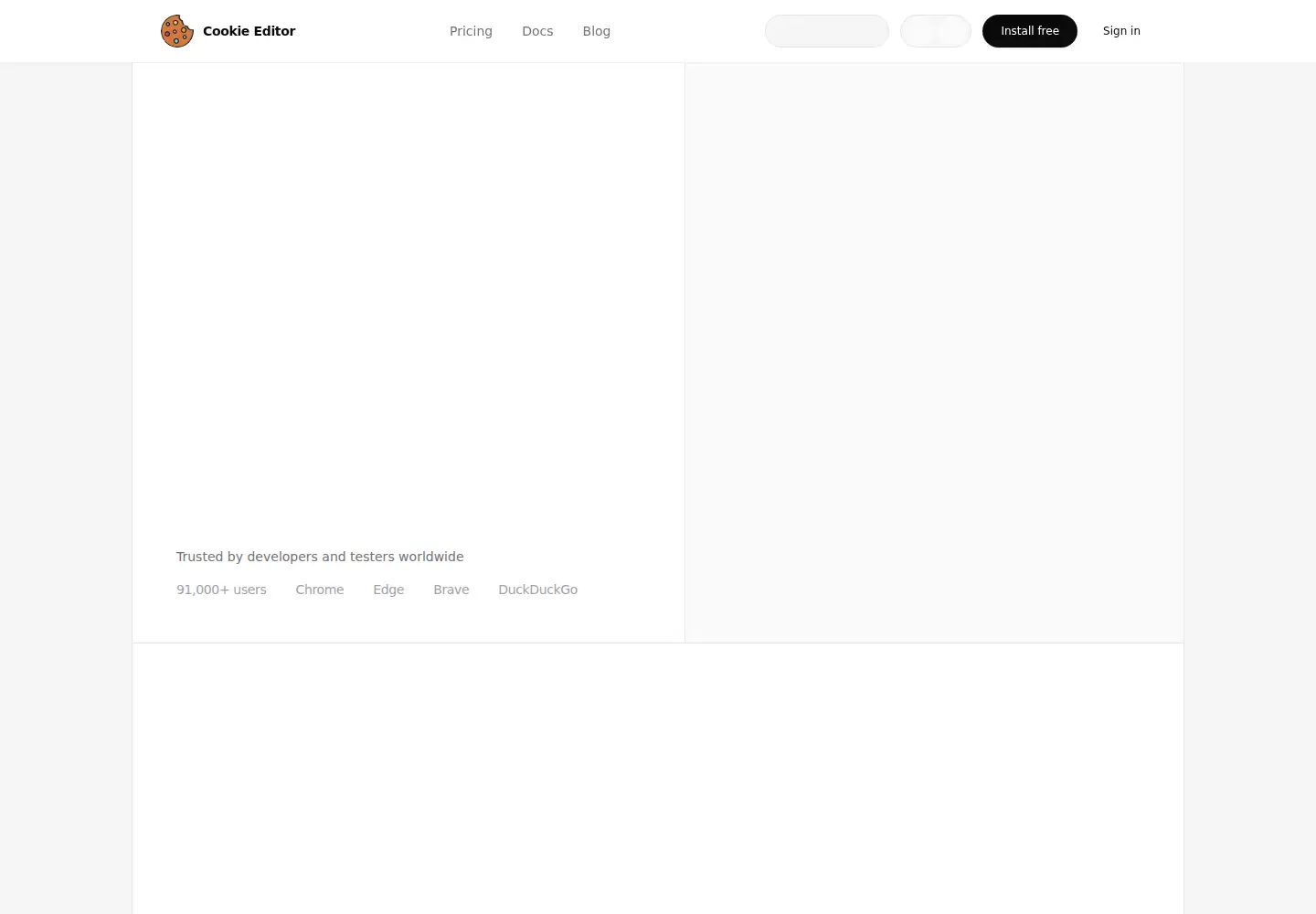 Screenshot of cookieeditor.org