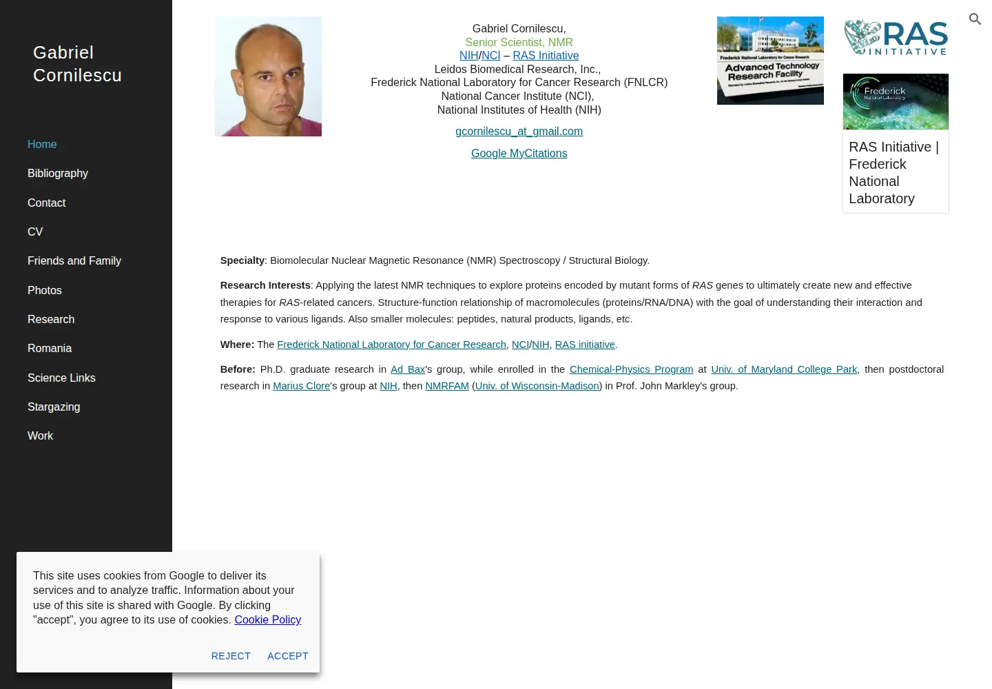 Screenshot of cornilescu.org
