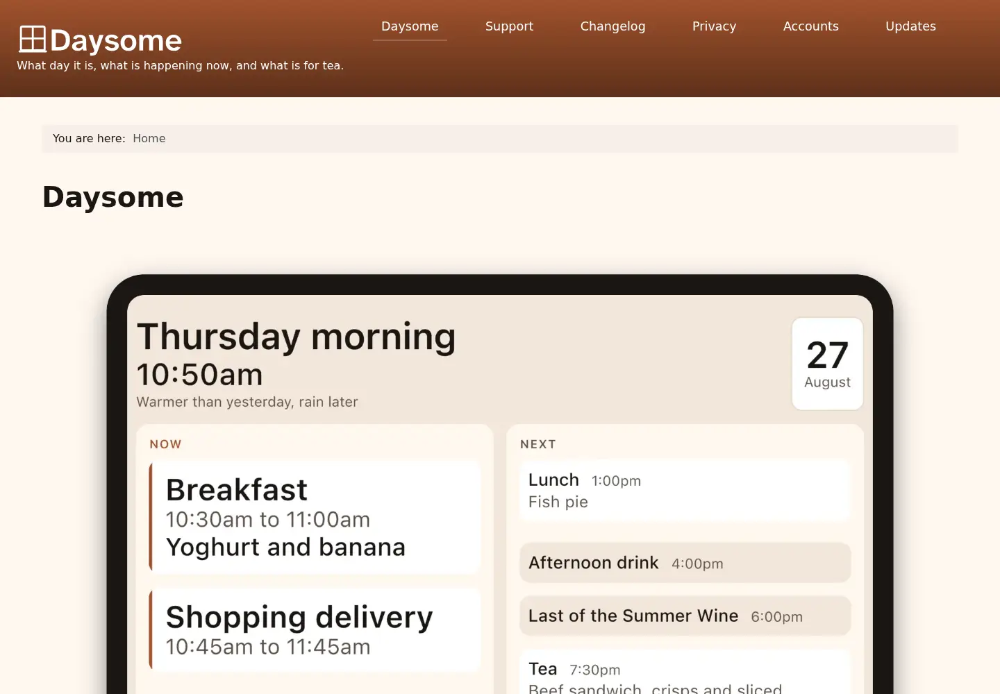 Captured homepage of daysome.org in the current scan