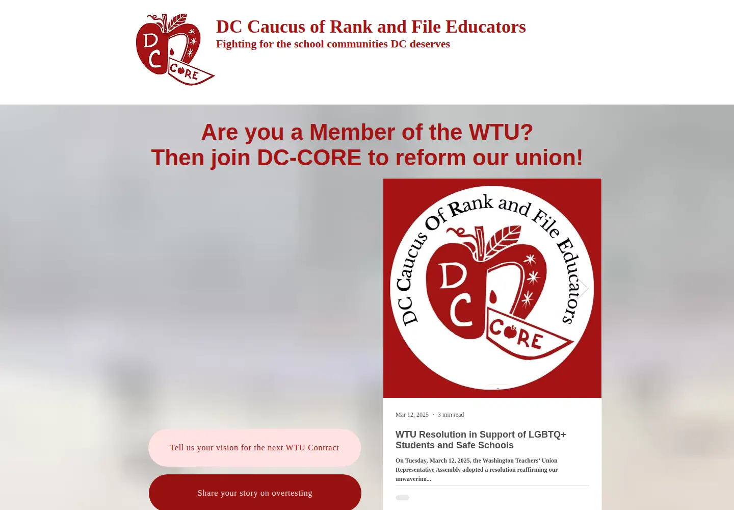 Screenshot of dccoreunion.org