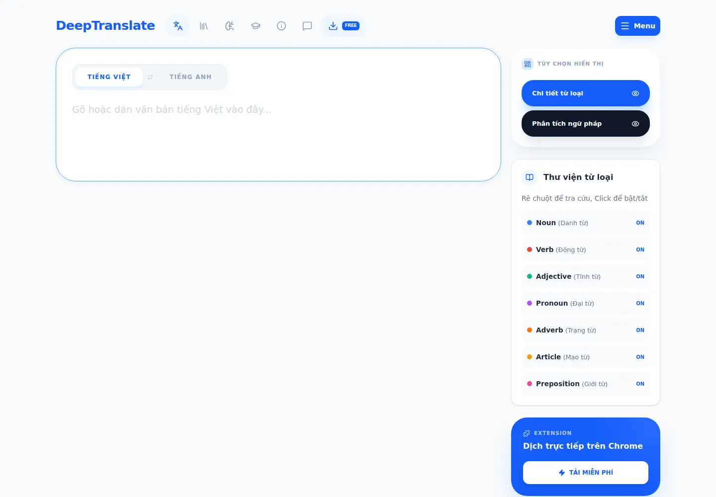 Screenshot of deeptranslate.org