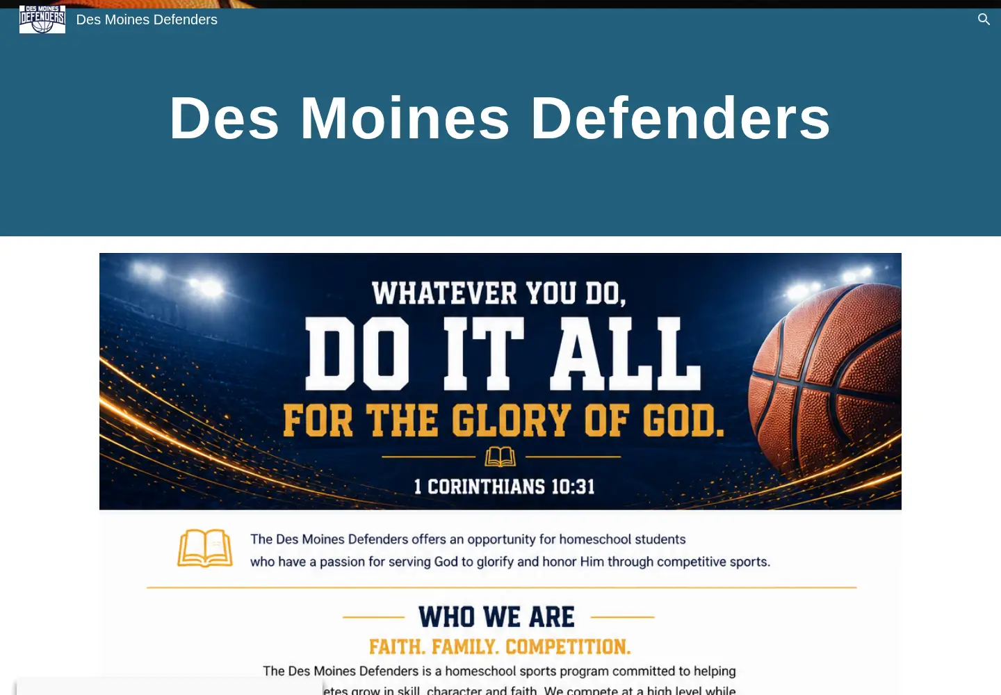 Screenshot of desmoinesdefenders.org