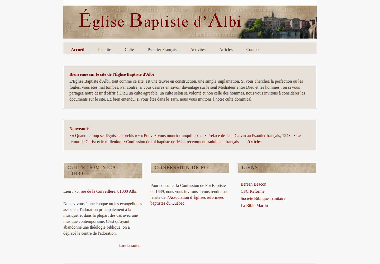 Screenshot of eglise-baptiste-albi.org