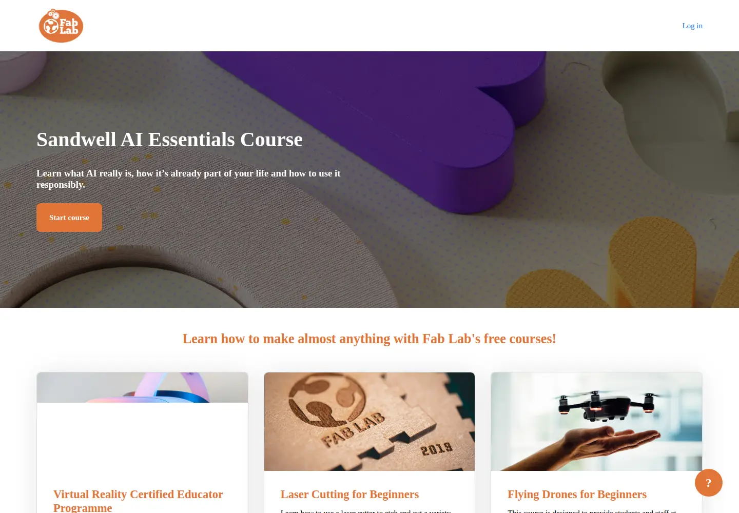 Screenshot of fablabsandwell.org