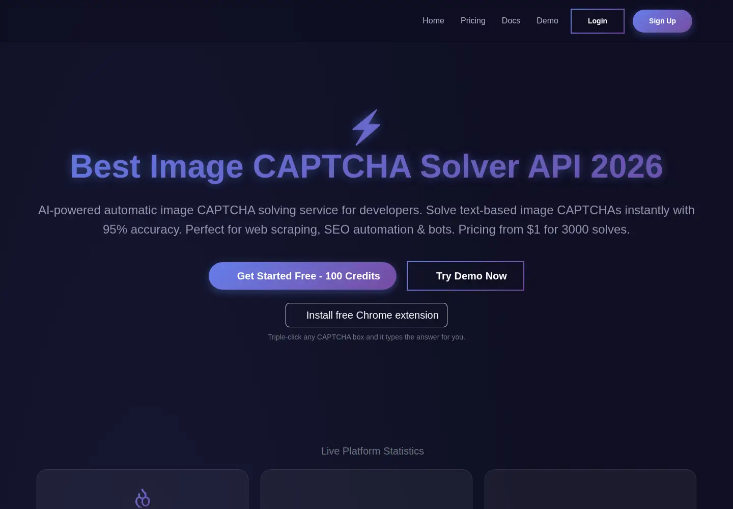 Captured homepage of fastcaptcha.org in the current scan