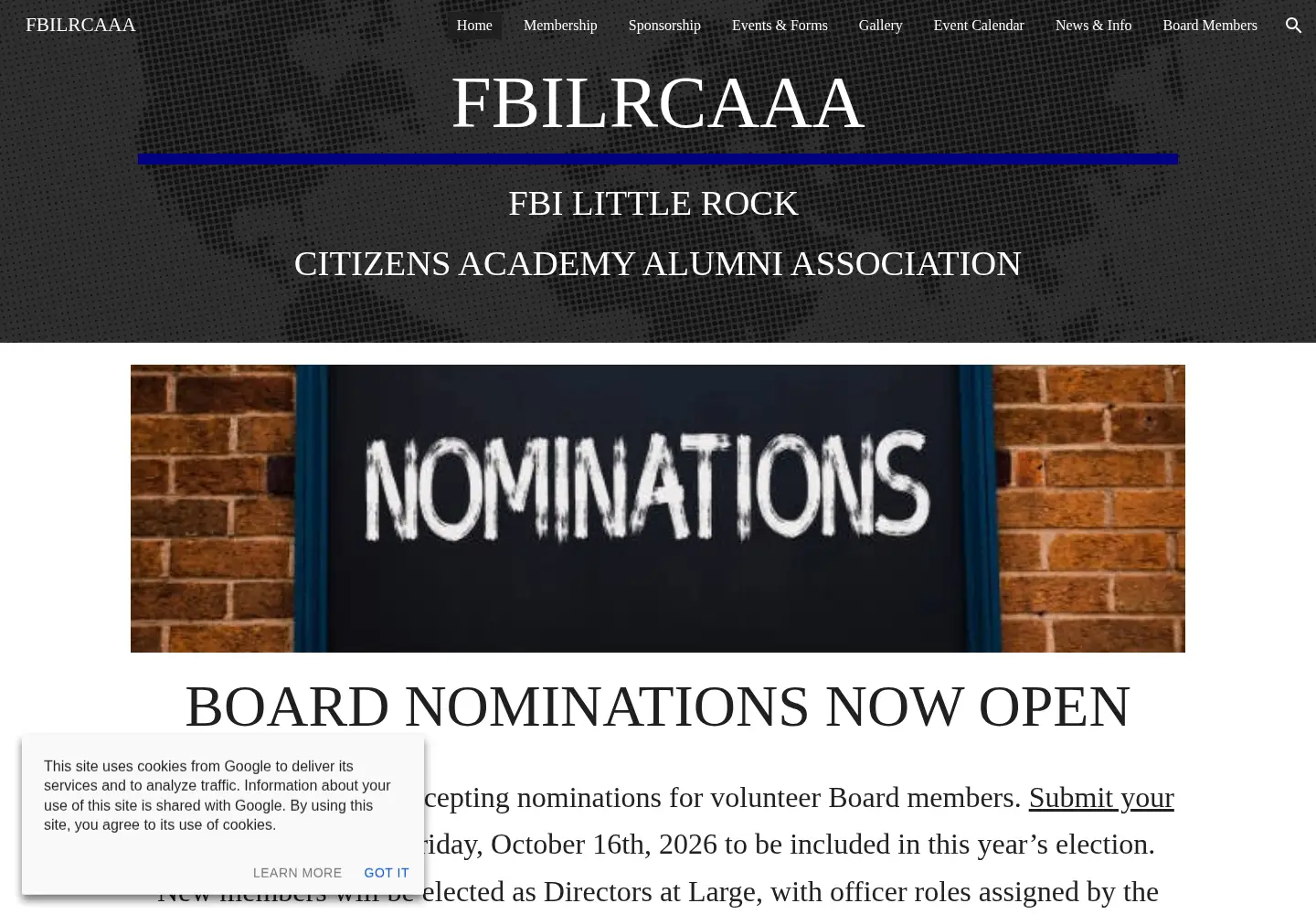 Captured homepage of fbilrcaaa.org in the current scan
