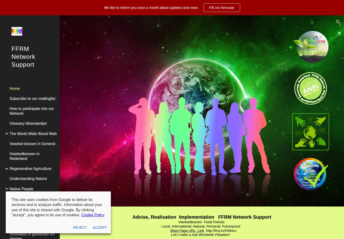 Captured homepage of ffrmnetwork.org in the current scan