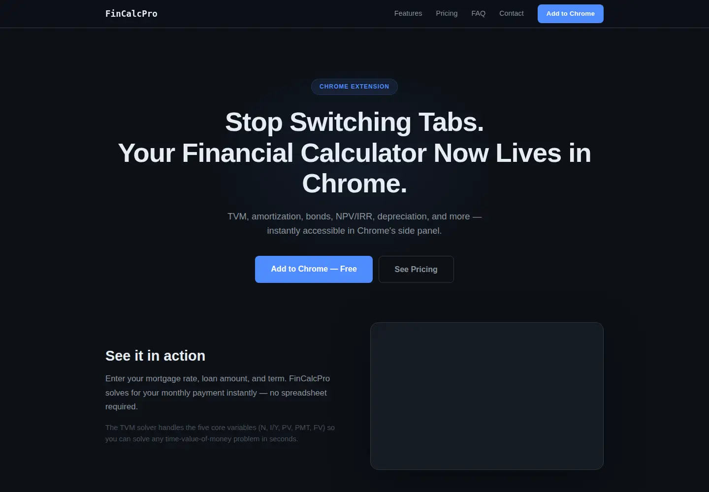 Screenshot of fincalcpro.org