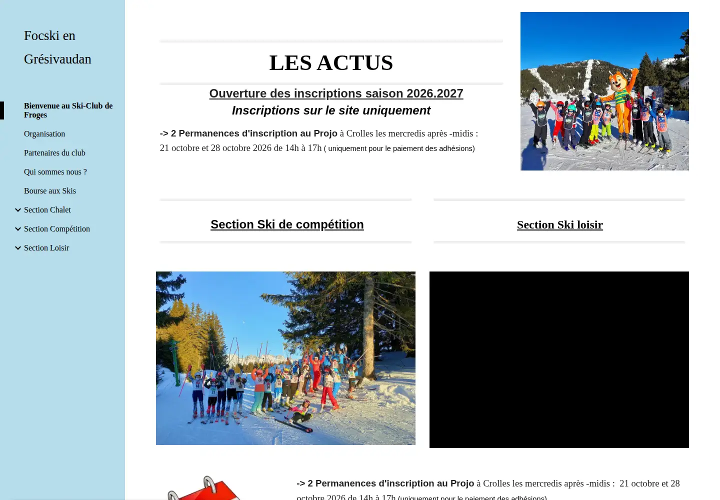Captured homepage of focski.org in the current scan