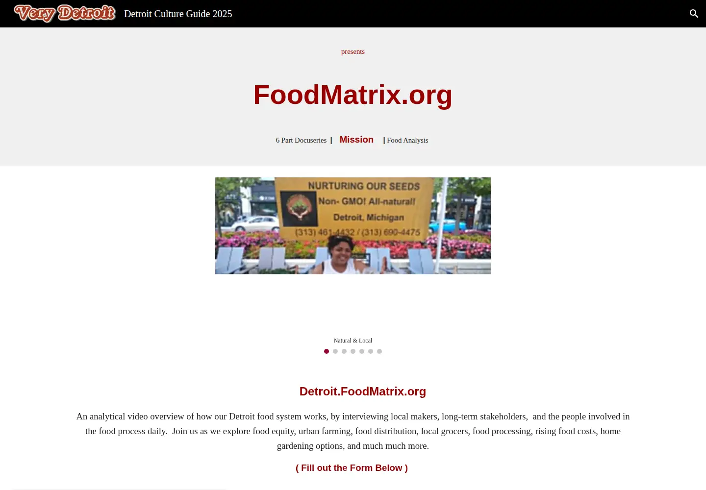 Screenshot of foodmatrix.org