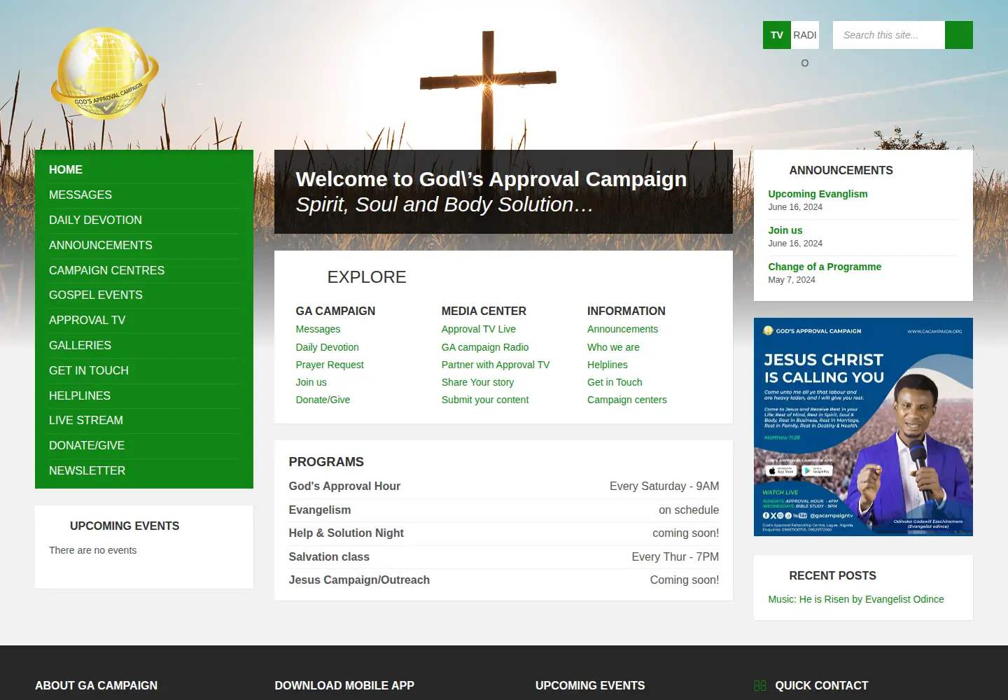 Screenshot of gacampaign.org