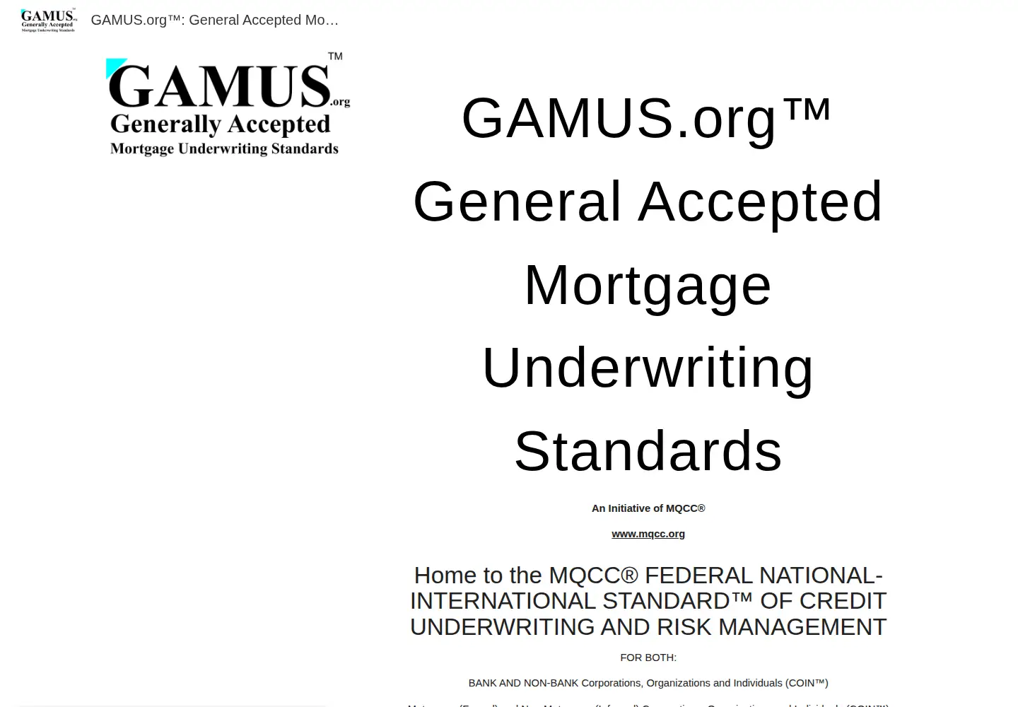 Captured homepage of gamus.org in the current scan