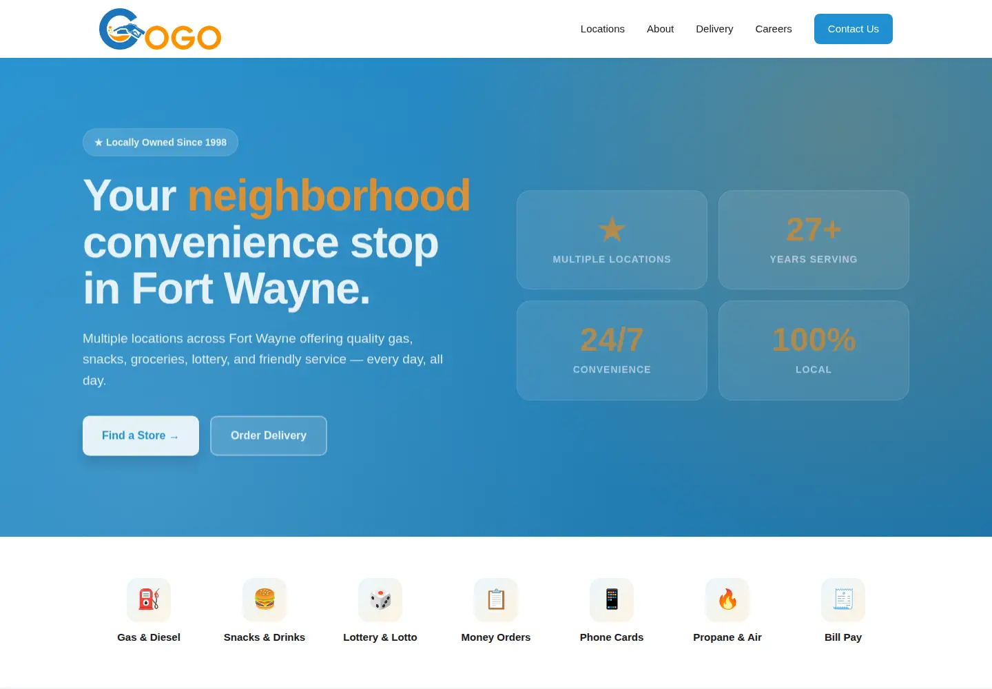Captured homepage of gogostores.org in the current scan