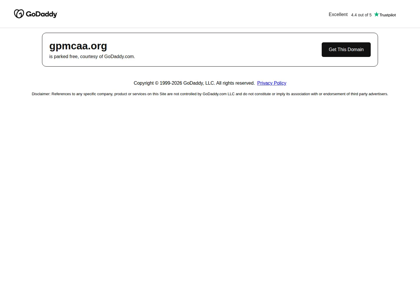 Captured homepage of gpmcaa.org in the current scan