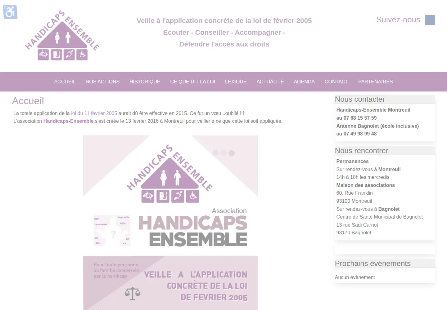 Captured homepage of handicaps-ensemble.org in the current scan