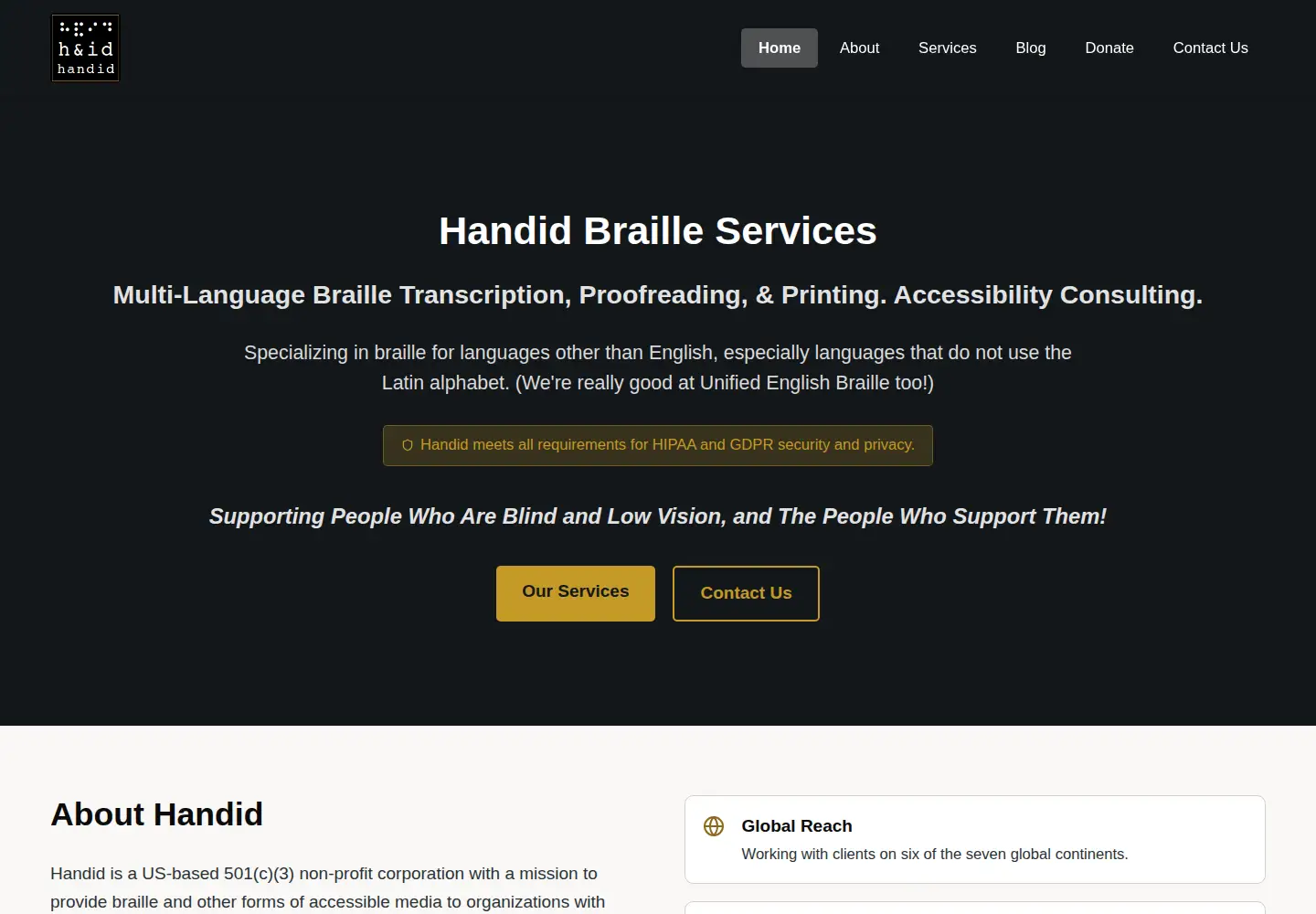 Screenshot of handid.org