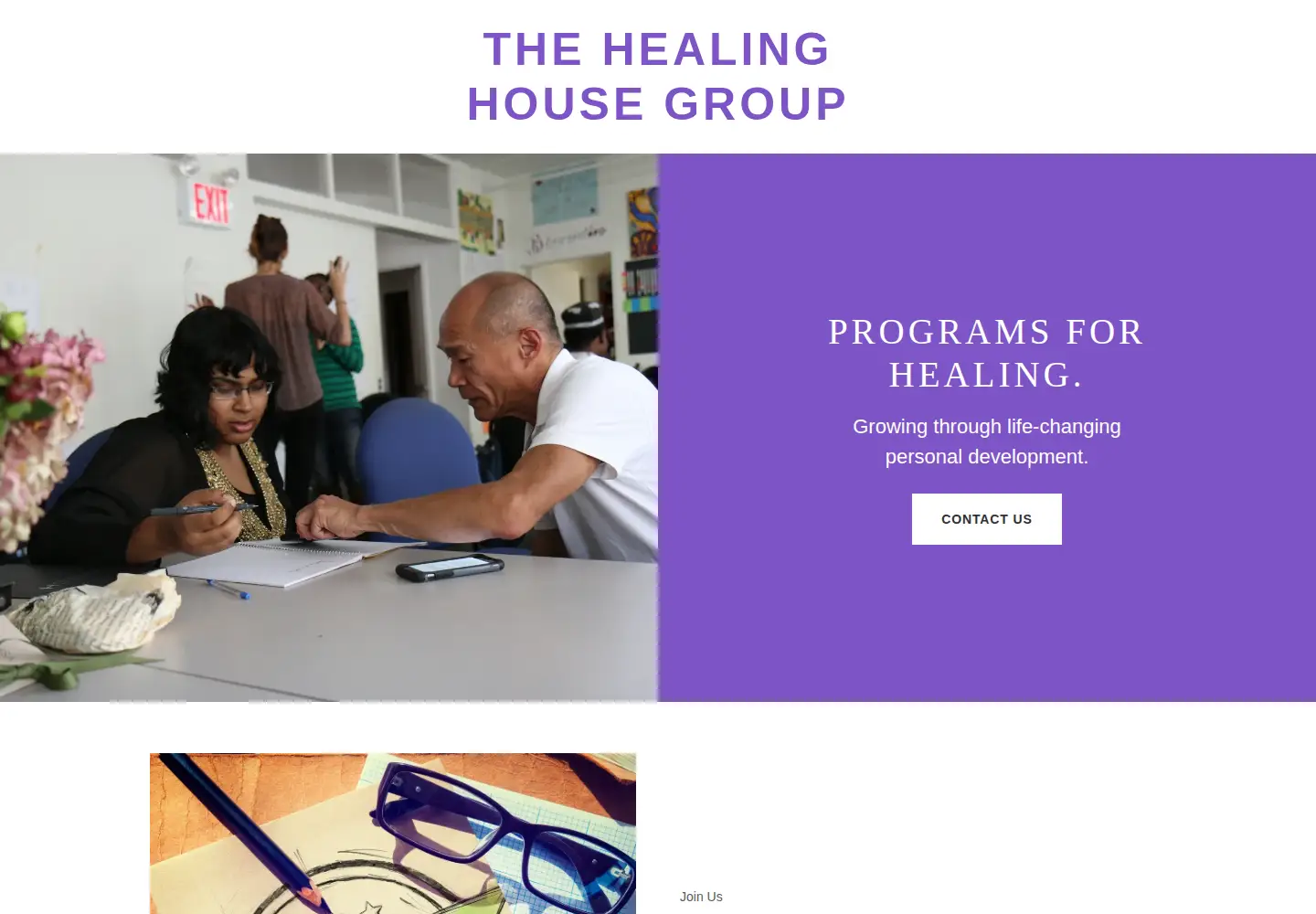 Captured homepage of healinghousegroup.org in the current scan