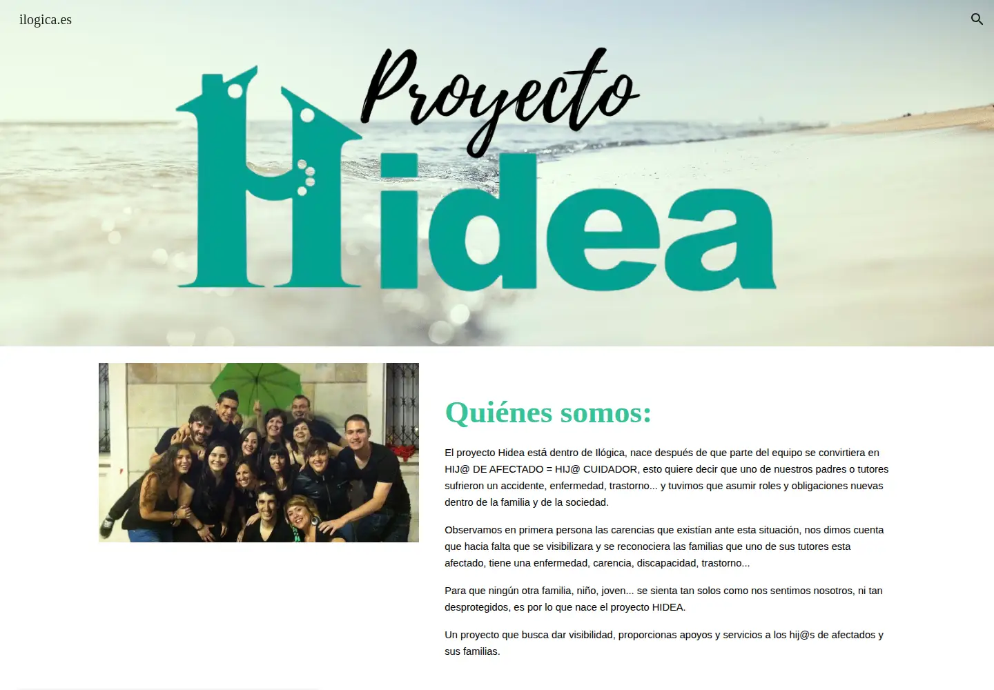 Captured homepage of hidea.org in the current scan