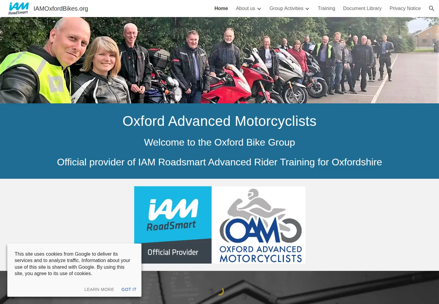 Screenshot of iamoxfordbikes.org