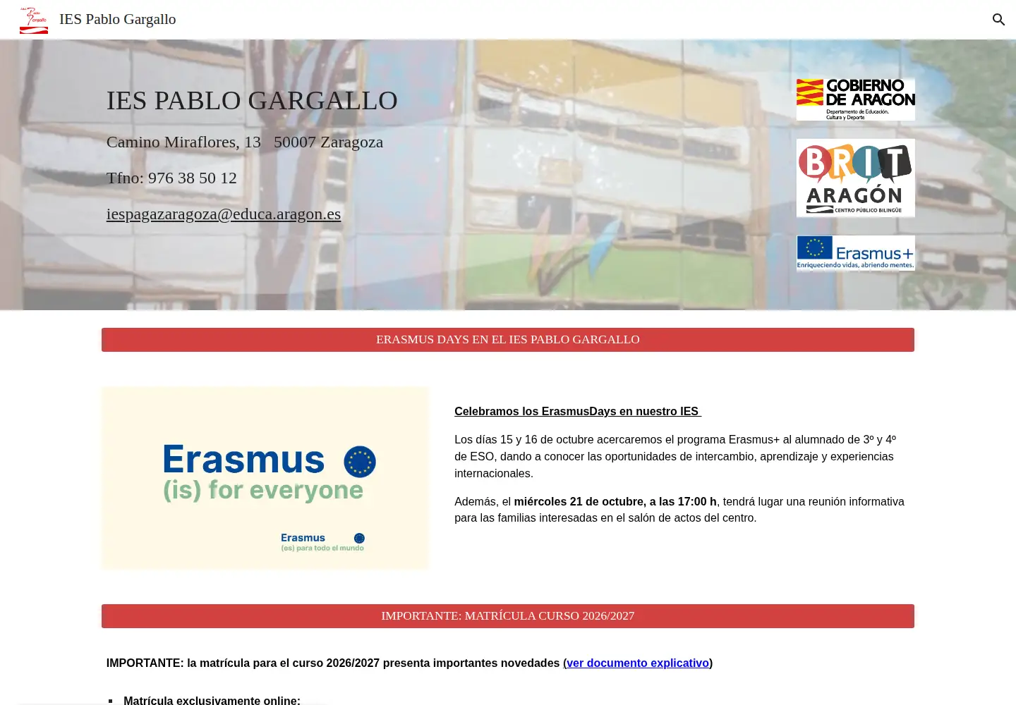 Screenshot of iespablogargallo.org