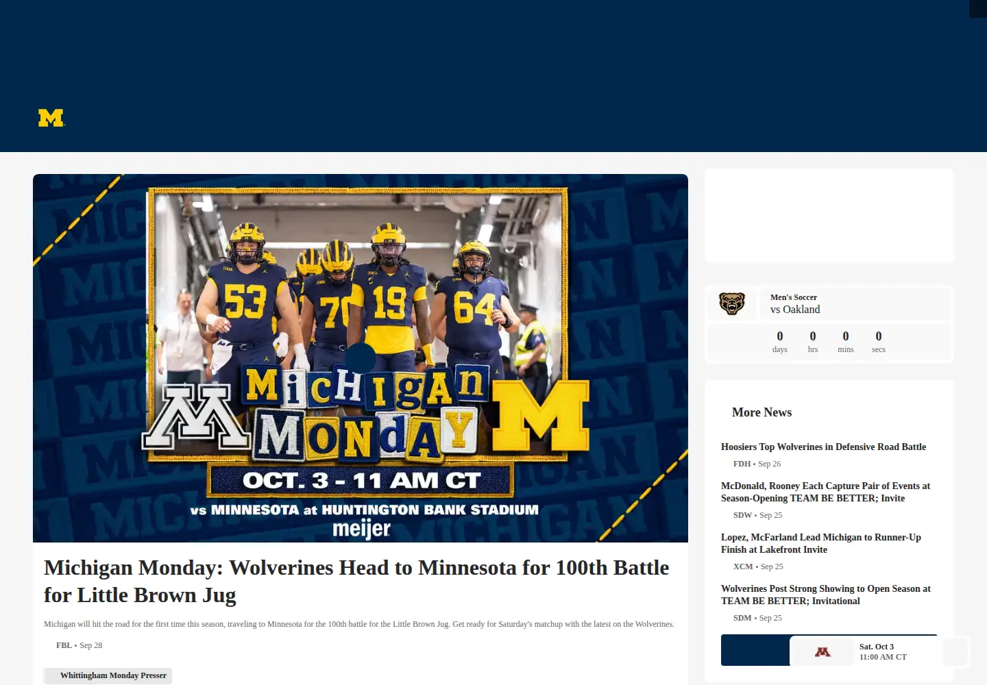 Screenshot of mgoblue.com