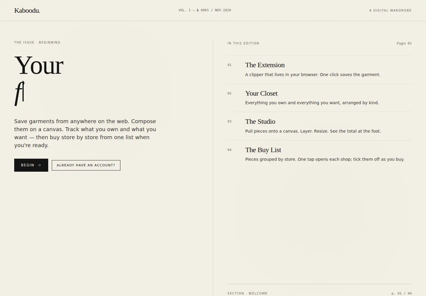 Captured homepage of kaboodu.org in the current scan