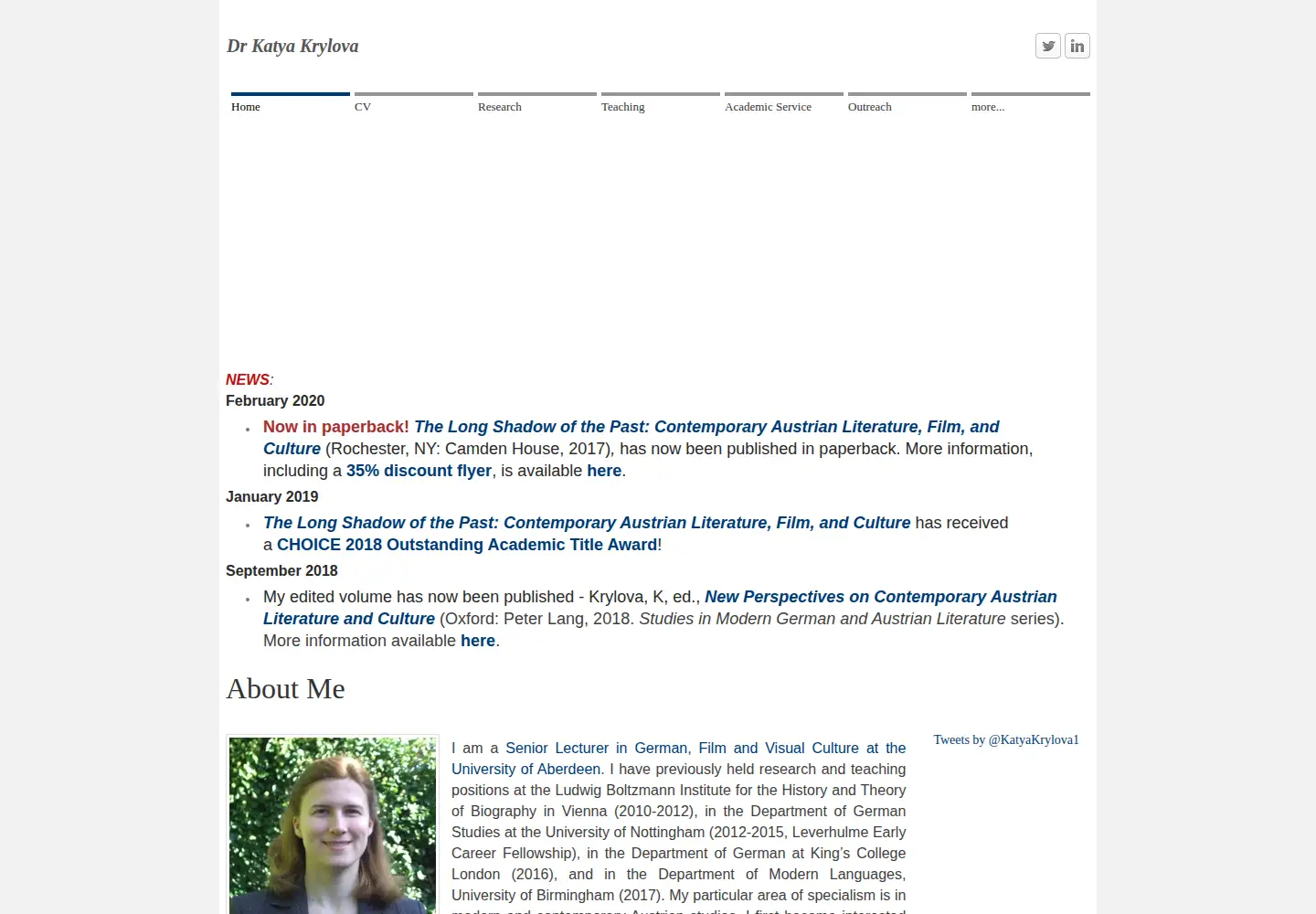 Screenshot of katyakrylova.org