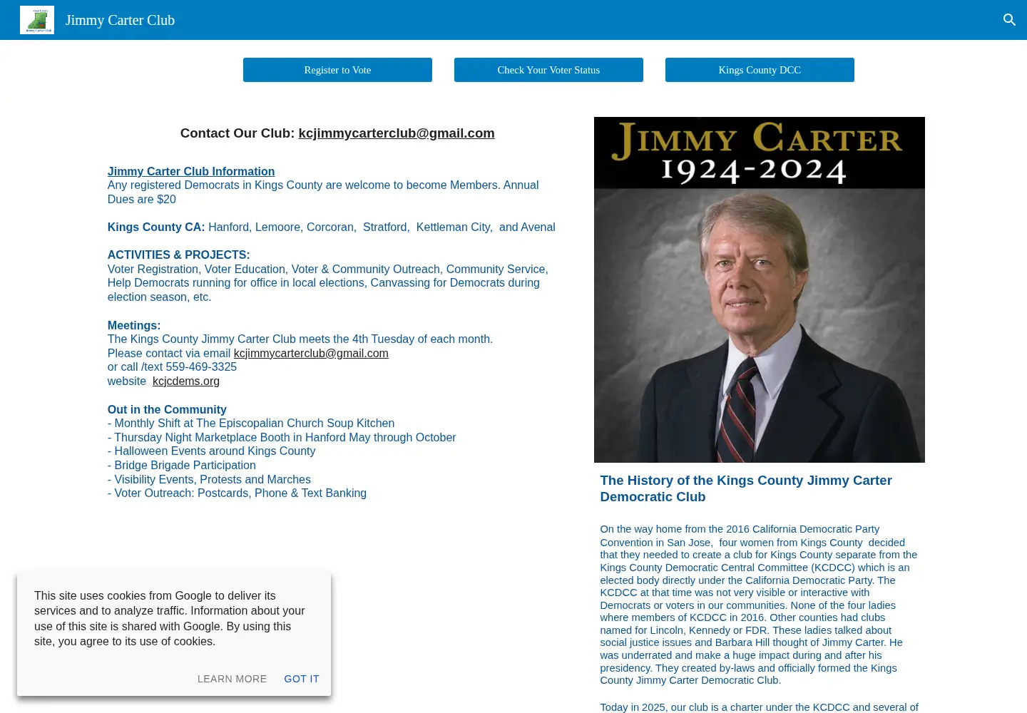 Screenshot of kcjcdems.org