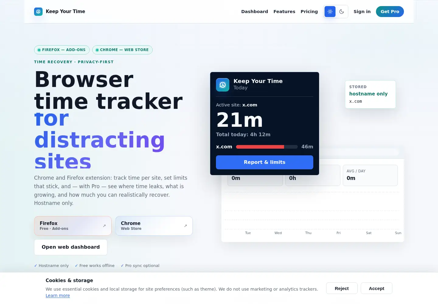 Screenshot of keepyourtime.org