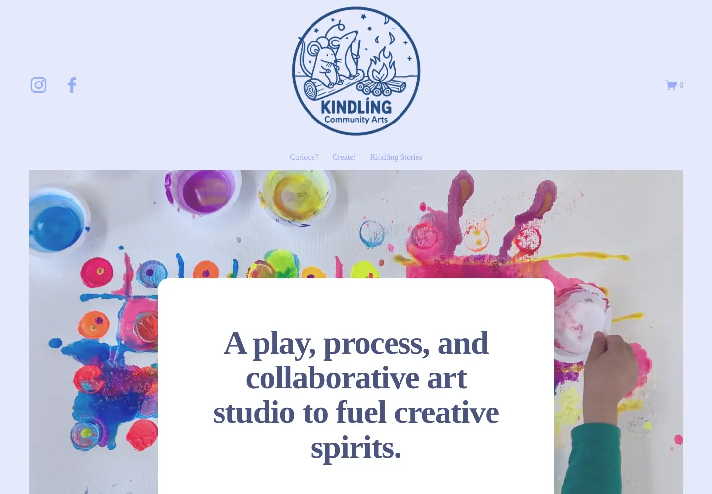 Captured homepage of kindlingcommunityarts.org in the current scan