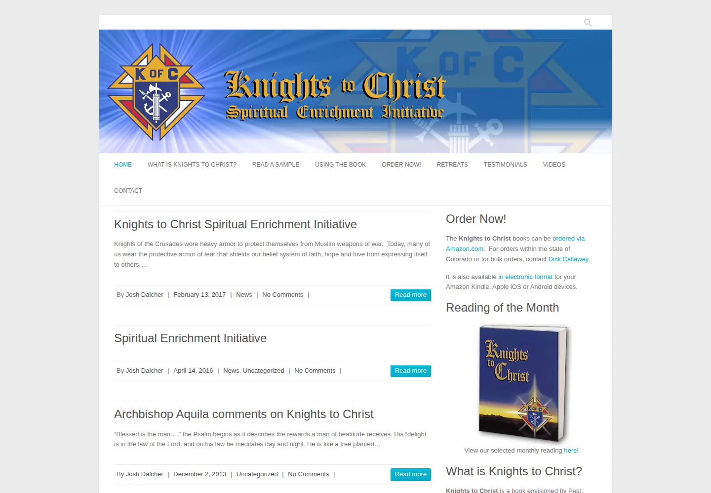 Screenshot of knightstochrist.org