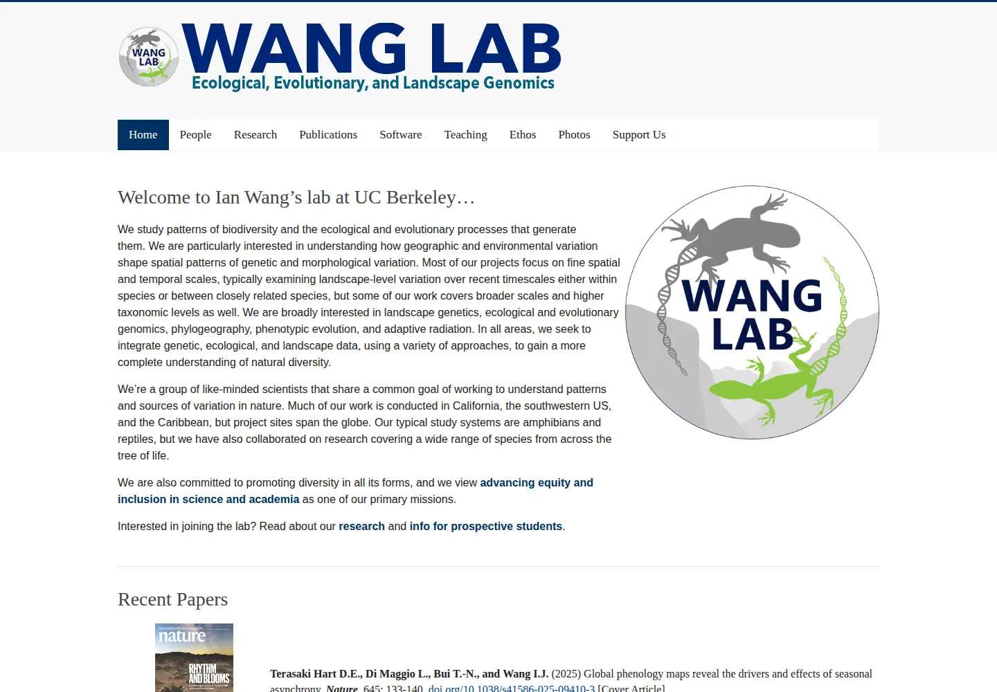 Captured homepage of landscapegenetics.org in the current scan